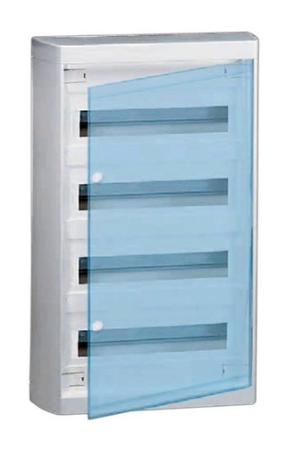 Распределительный шкаф Legrand Nedbox, 48 мод., IP40, навесной, пластик, прозрачная дверь, с клеммами