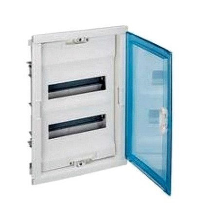 Распределительный шкаф Legrand Nedbox 36 мод., IP40, встраиваемый, пластик, прозрачная синяя дверь, с клеммами