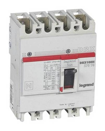 Силовой автомат Legrand DRX, 36кА, 4P, 50А